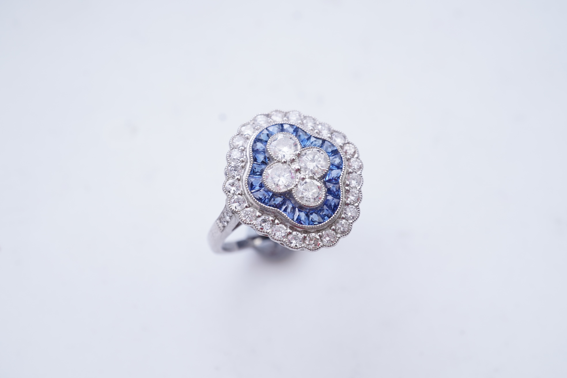 A sapphire and diamond ring
